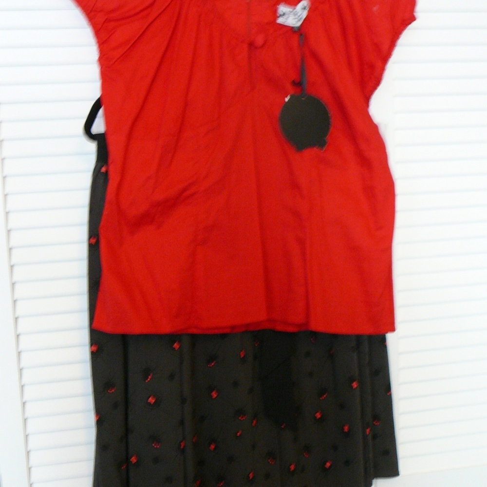 Sourpuss Retro Black Widow Skirt Set